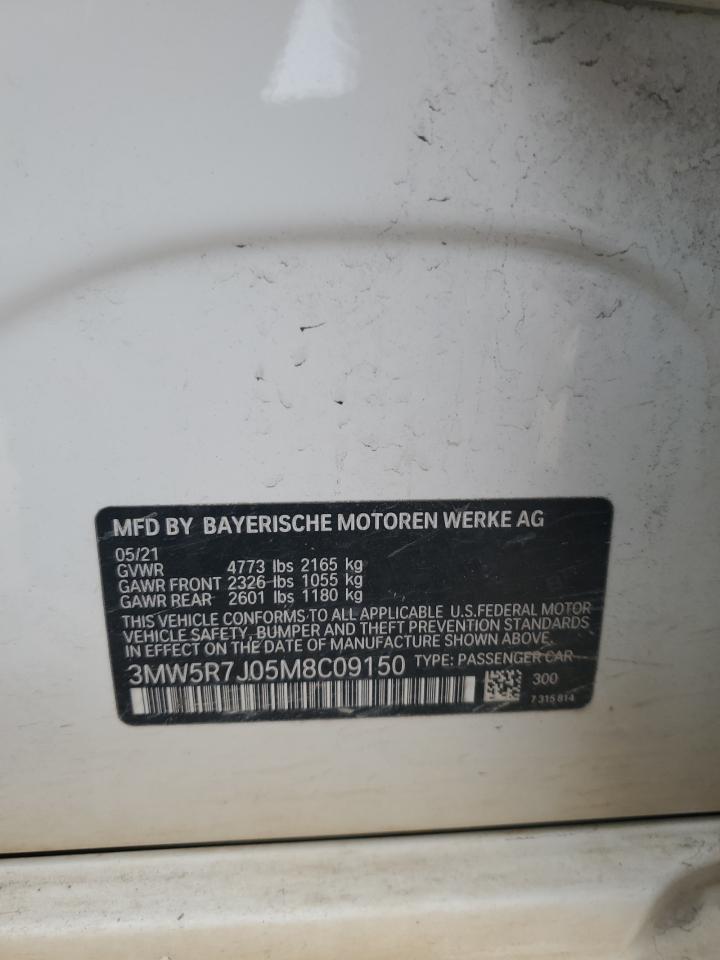 2021 BMW 330Xi VIN: 3MW5R7J05M8C09150 Lot: 93088005