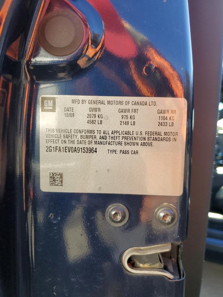 2010 Chevrolet Camaro Ls VIN: 2G1FA1EV0A9153964 Lot: 91017805