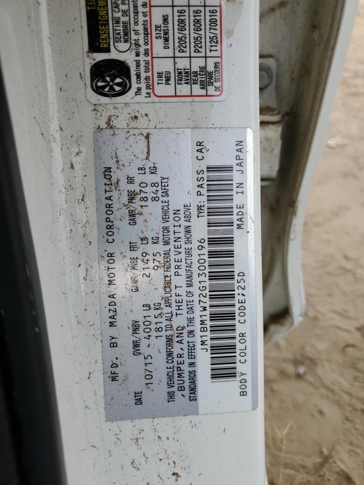 2016 Mazda 3 Touring VIN: JM1BM1W72G1300196 Lot: 91268225