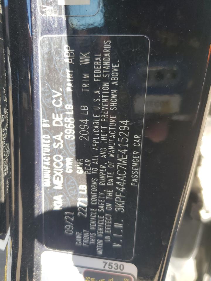 2021 Kia Forte Gt VIN: 3KPF44AC7ME415294 Lot: 91384045