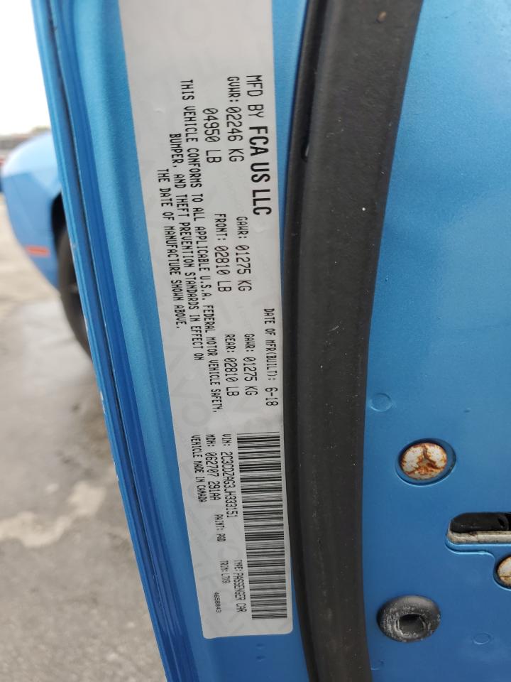 2018 Dodge Challenger Sxt VIN: 2C3CDZAG3JH333151 Lot: 91683095