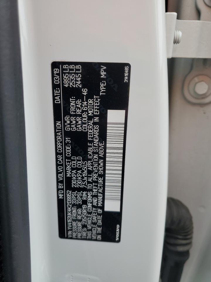 2019 Volvo Xc40 T5 Momentum VIN: YV4162UK4K2139952 Lot: 93464105