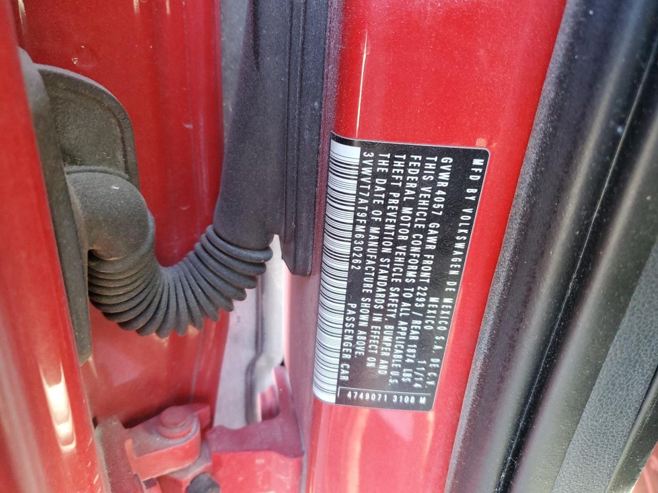 2015 Volkswagen Beetle R-Line VIN: 3VWVT7AT9FM630262 Lot: 92113345