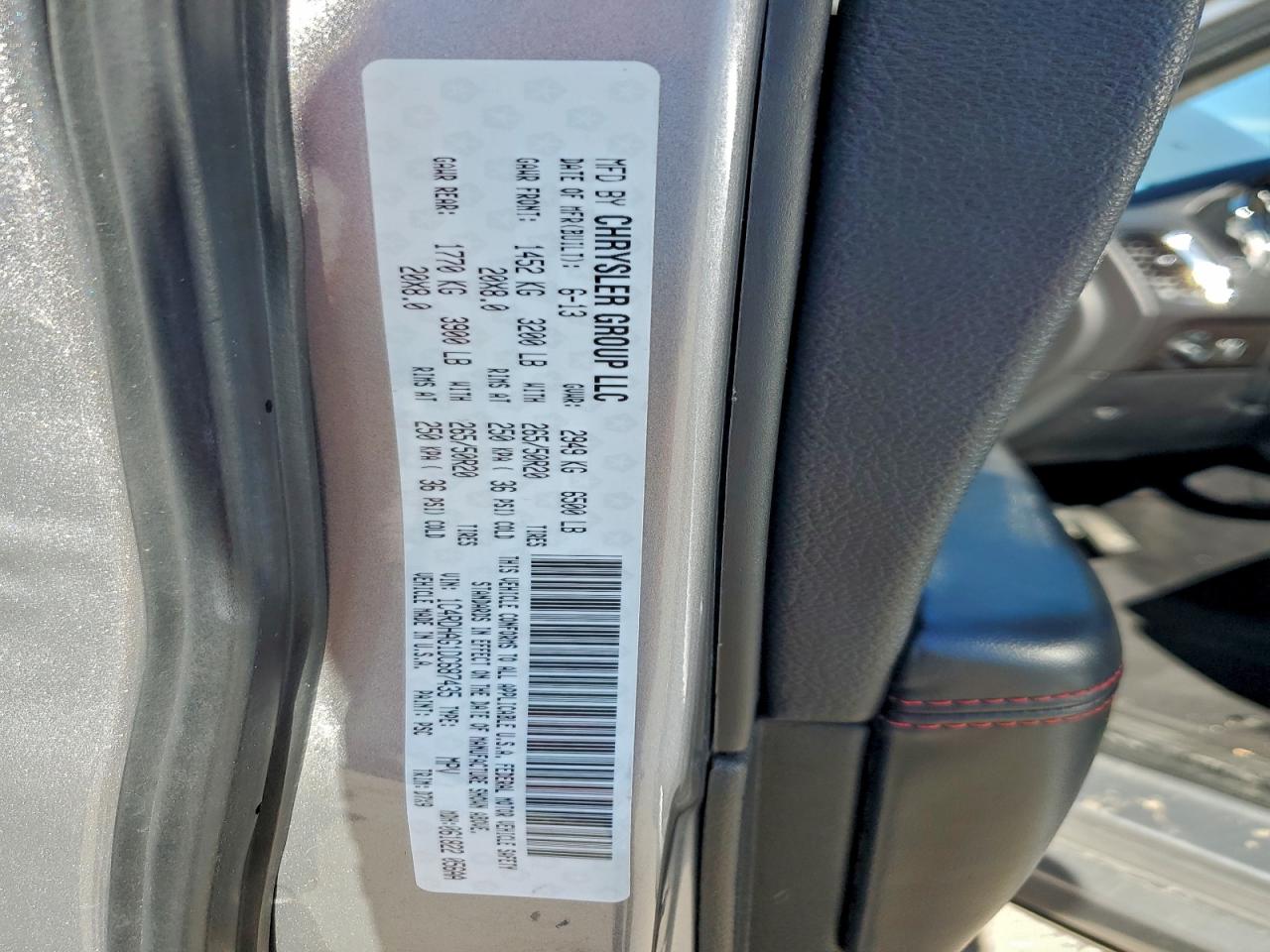 2013 Dodge Durango Sxt VIN: 1C4RDHAG1DC687435 Lot: 94146565