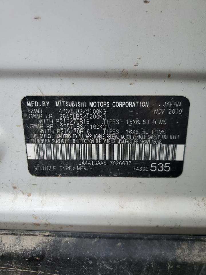 2020 Mitsubishi Eclipse Cross Es VIN: JA4AT3AA5LZ026687 Lot: 93020705