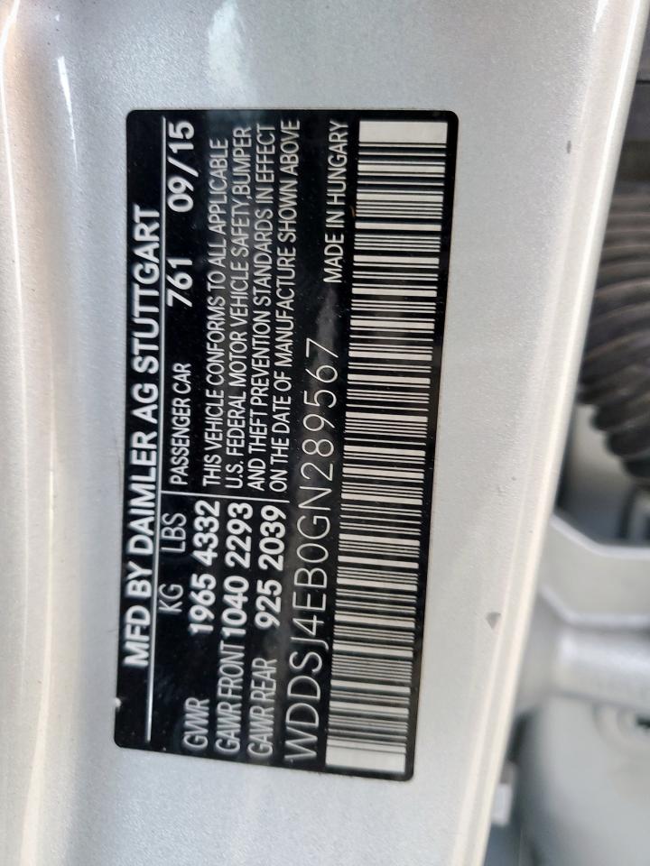 2016 Mercedes-Benz Cla 250 VIN: WDDSJ4EB0GN289567 Lot: 90816765