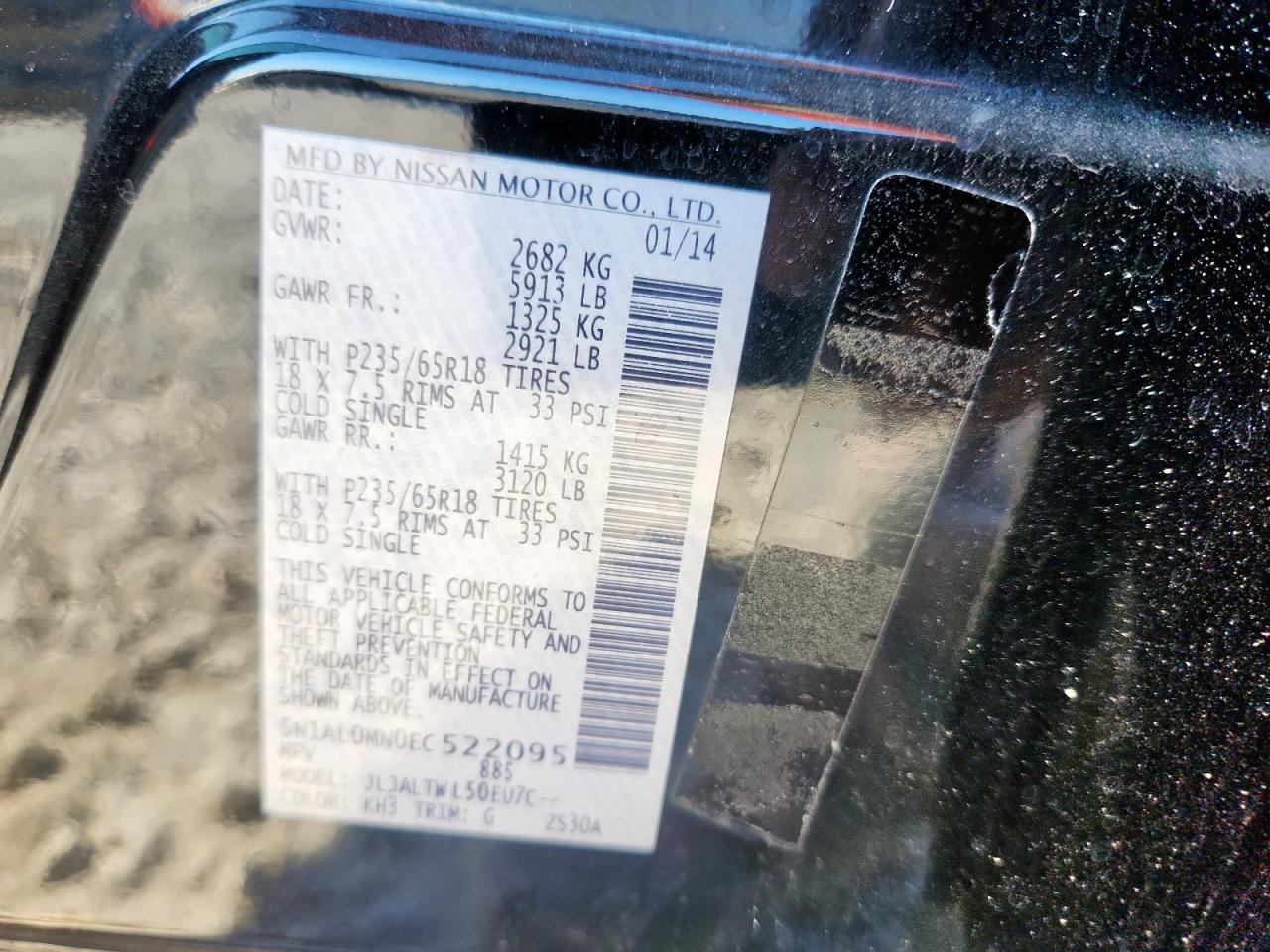 2014 Infiniti Qx60 VIN: 5N1AL0MN0EC522095 Lot: 92586645