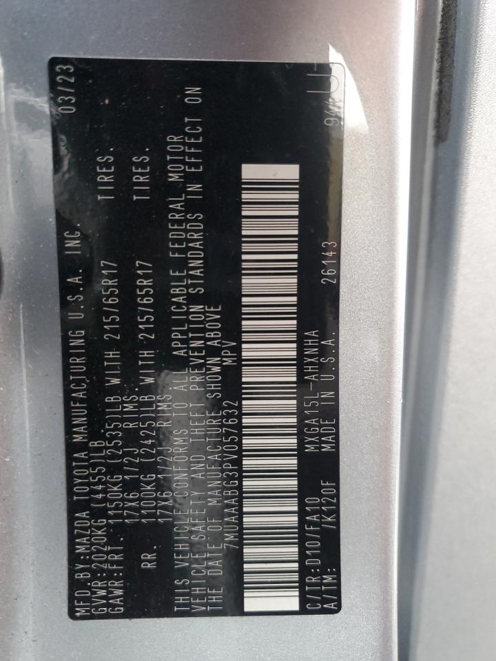 2023 Toyota Corolla Cross L VIN: 7MUAAABG3PV057632 Lot: 92005825