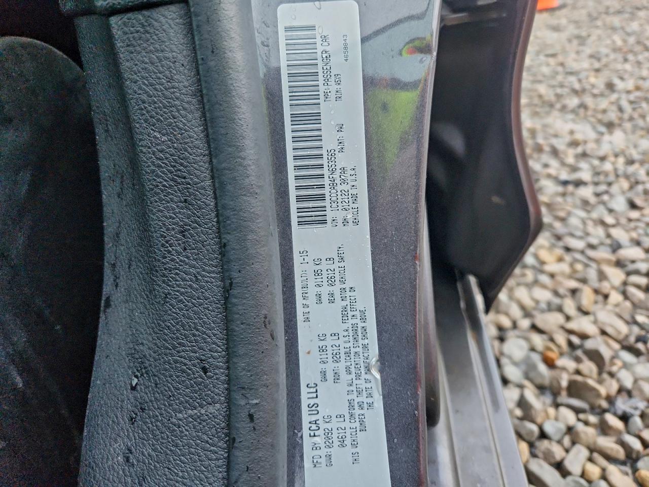 2015 Chrysler 200 Limited VIN: 1C3CCCAB4FN653565 Lot: 93690615