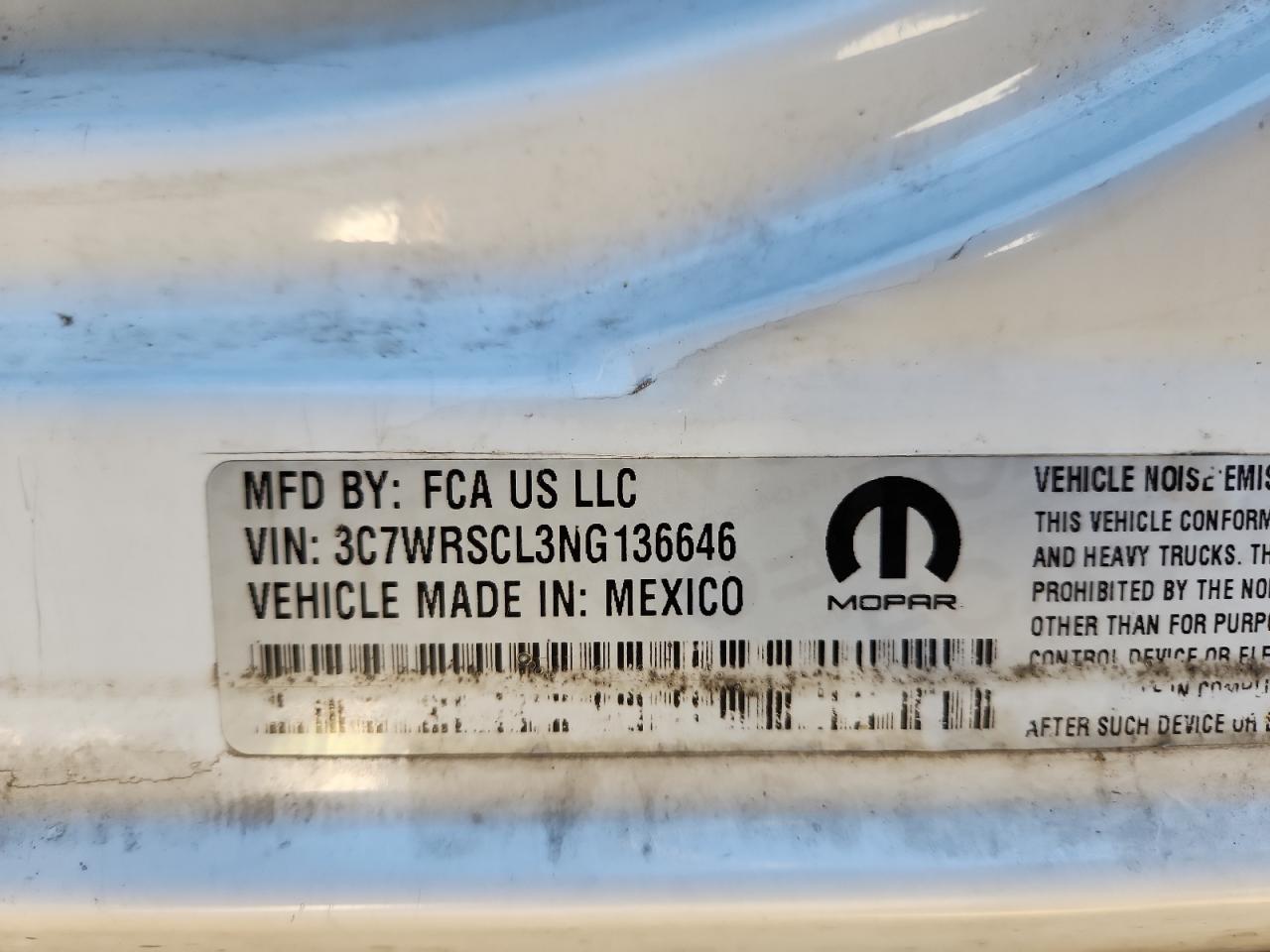2022 Ram 3500 VIN: 3C7WRSCL3NG136646 Lot: 92506205