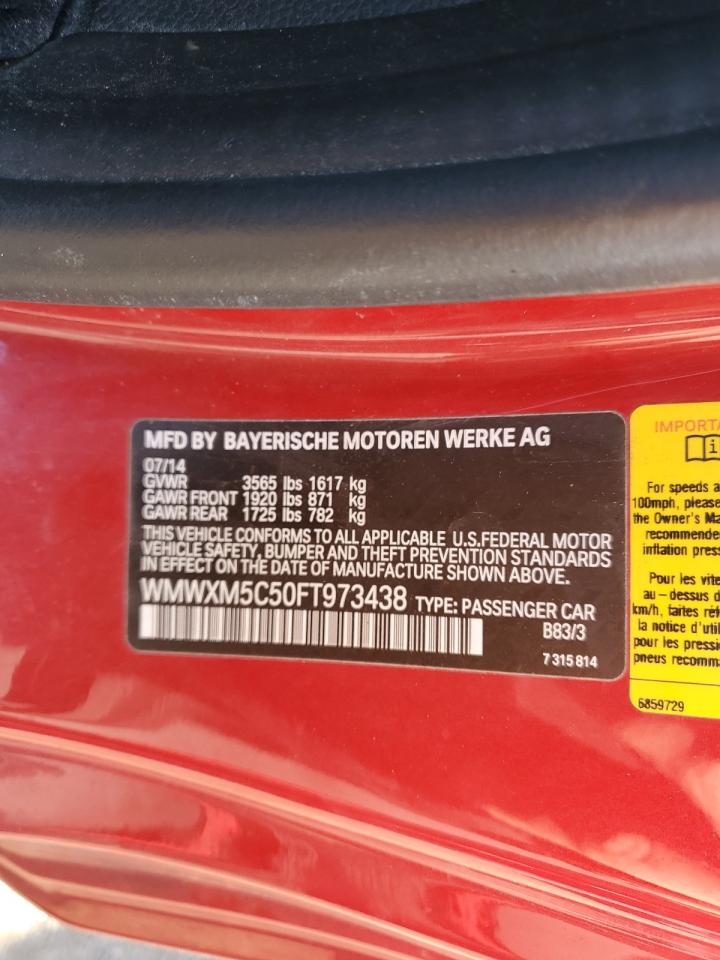 2015 Mini Cooper VIN: WMWXM5C50FT973438 Lot: 93332165