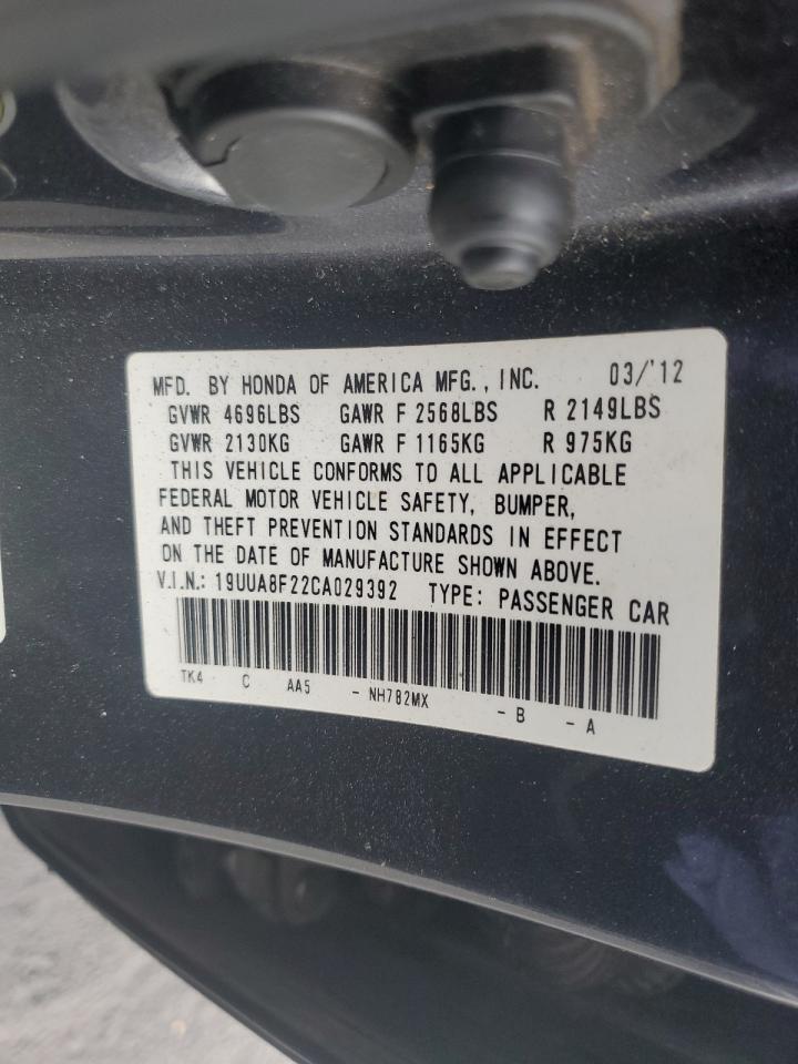 2012 Acura Tl VIN: 19UUA8F22CA029392 Lot: 91918485