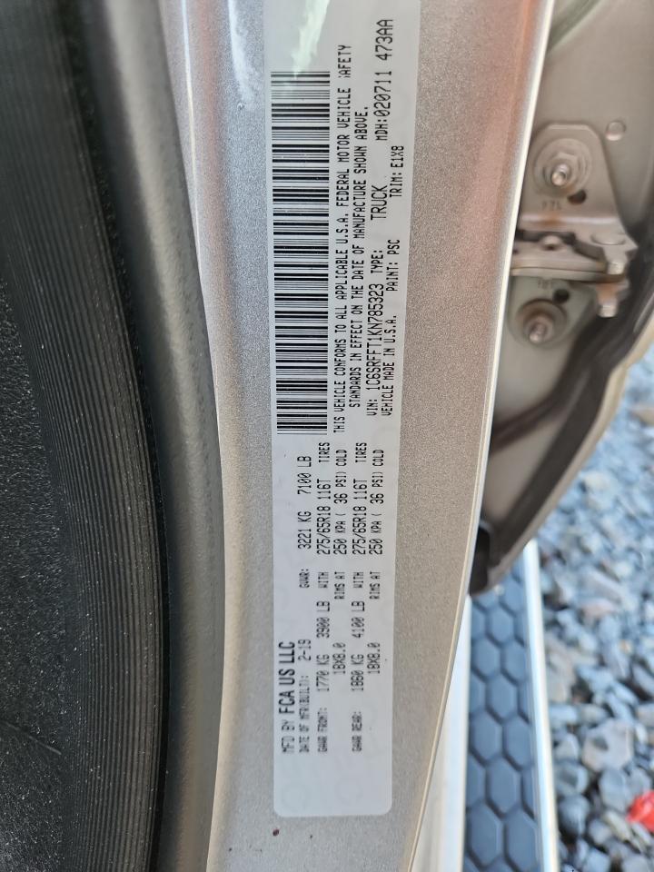 2019 Ram 1500 Big Horn/Lone Star VIN: 1C6SRFFT1KN785323 Lot: 92927355