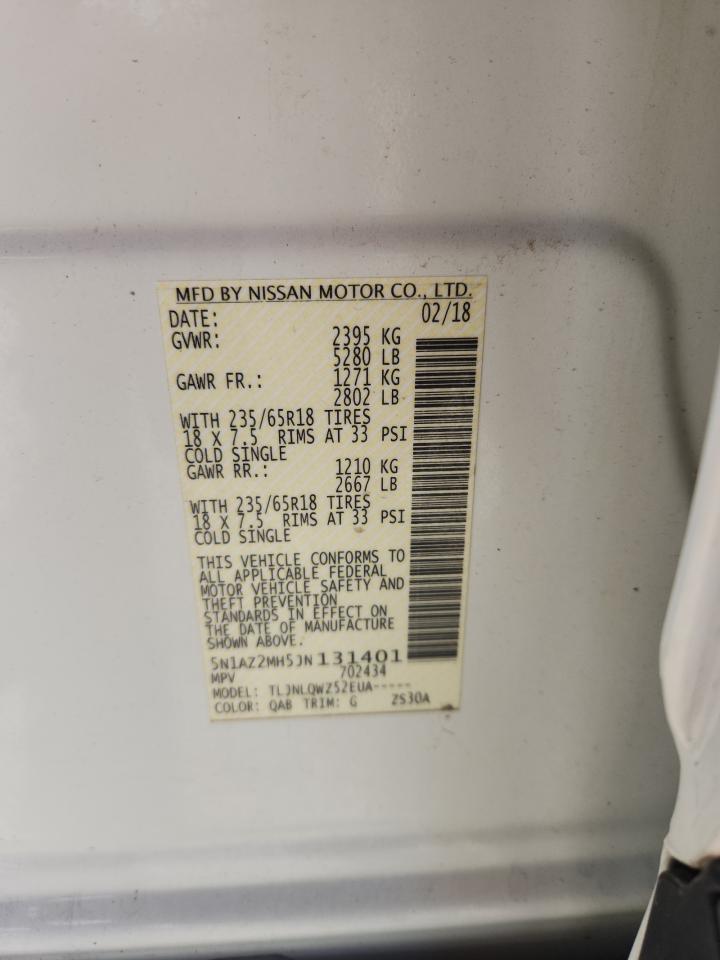 2018 Nissan Murano S VIN: 5N1AZ2MH5JN131401 Lot: 92488205