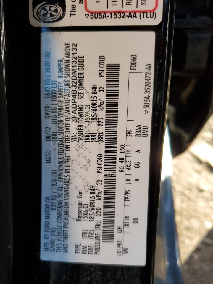 2013 Ford Fiesta Se VIN: 3FADP4BJ2DM132132 Lot: 92373975