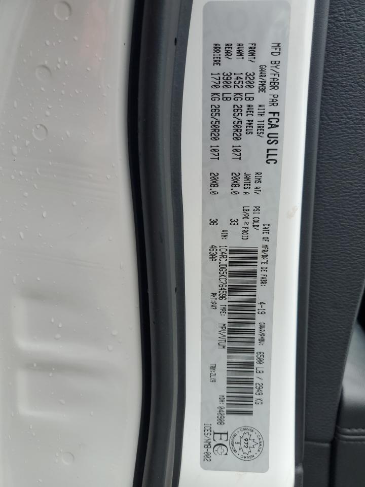 2019 Dodge Durango Gt VIN: 1C4RDJDG5KC764596 Lot: 89489545