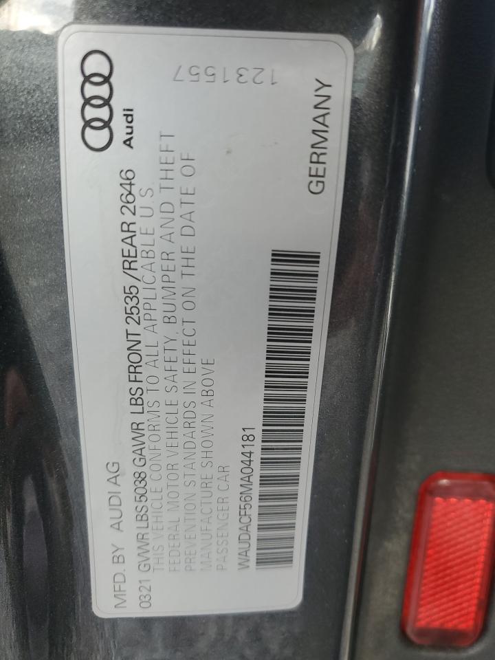 2021 Audi A5 Premium 45 VIN: WAUDACF56MA044181 Lot: 92526815