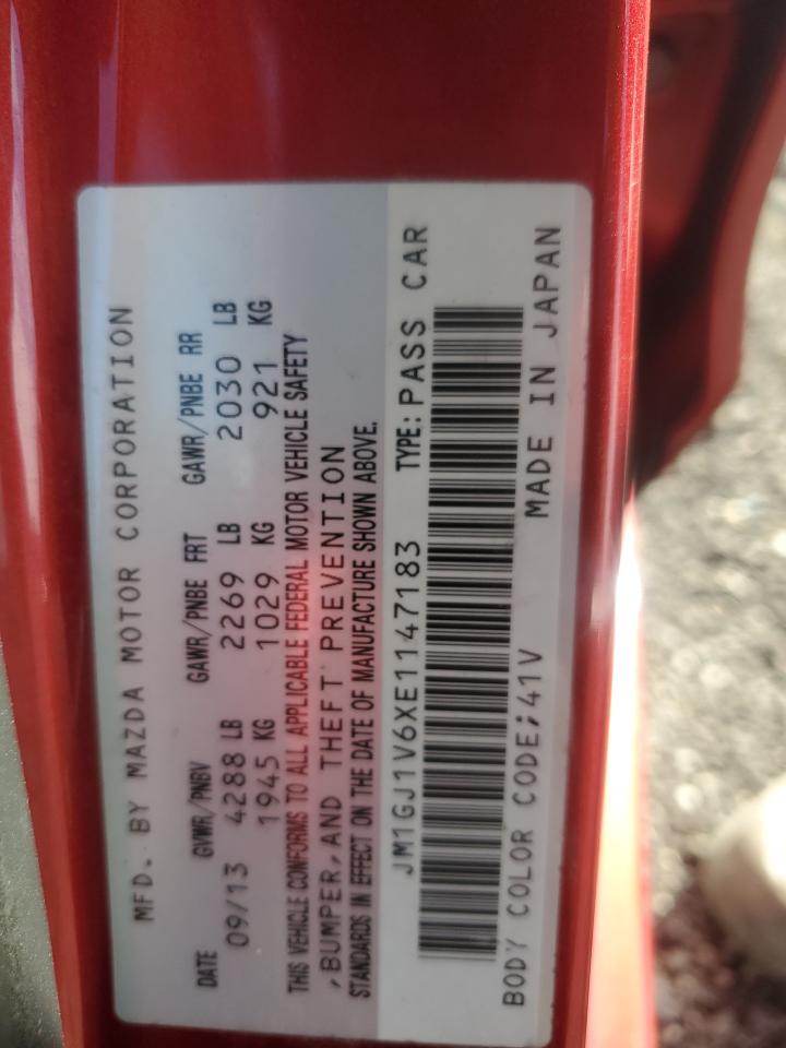 2014 Mazda 6 Touring VIN: JM1GJ1V6XE1147183 Lot: 92454715