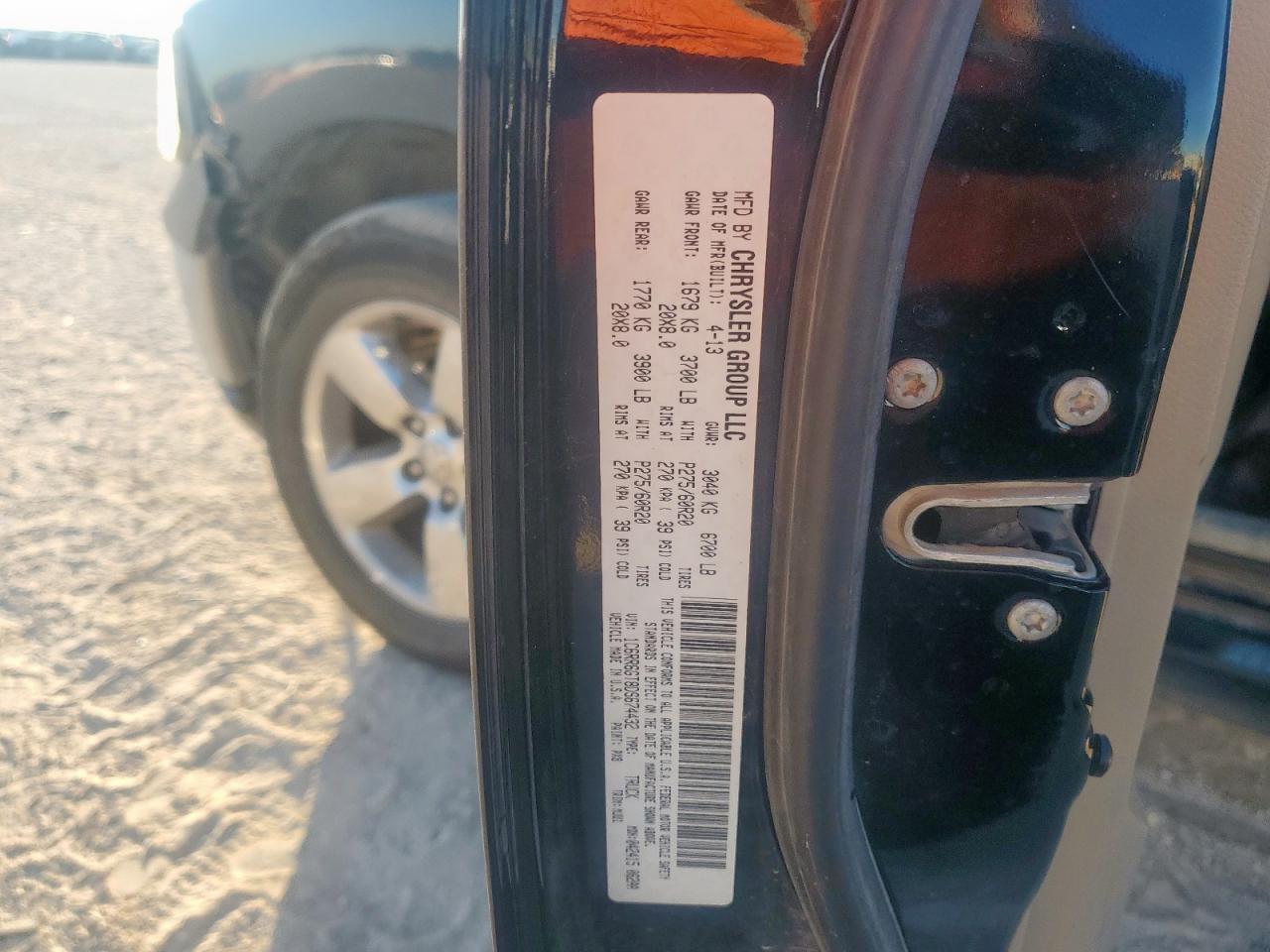 2013 Ram 1500 Slt VIN: 1C6RR6GT8DS674432 Lot: 92799285