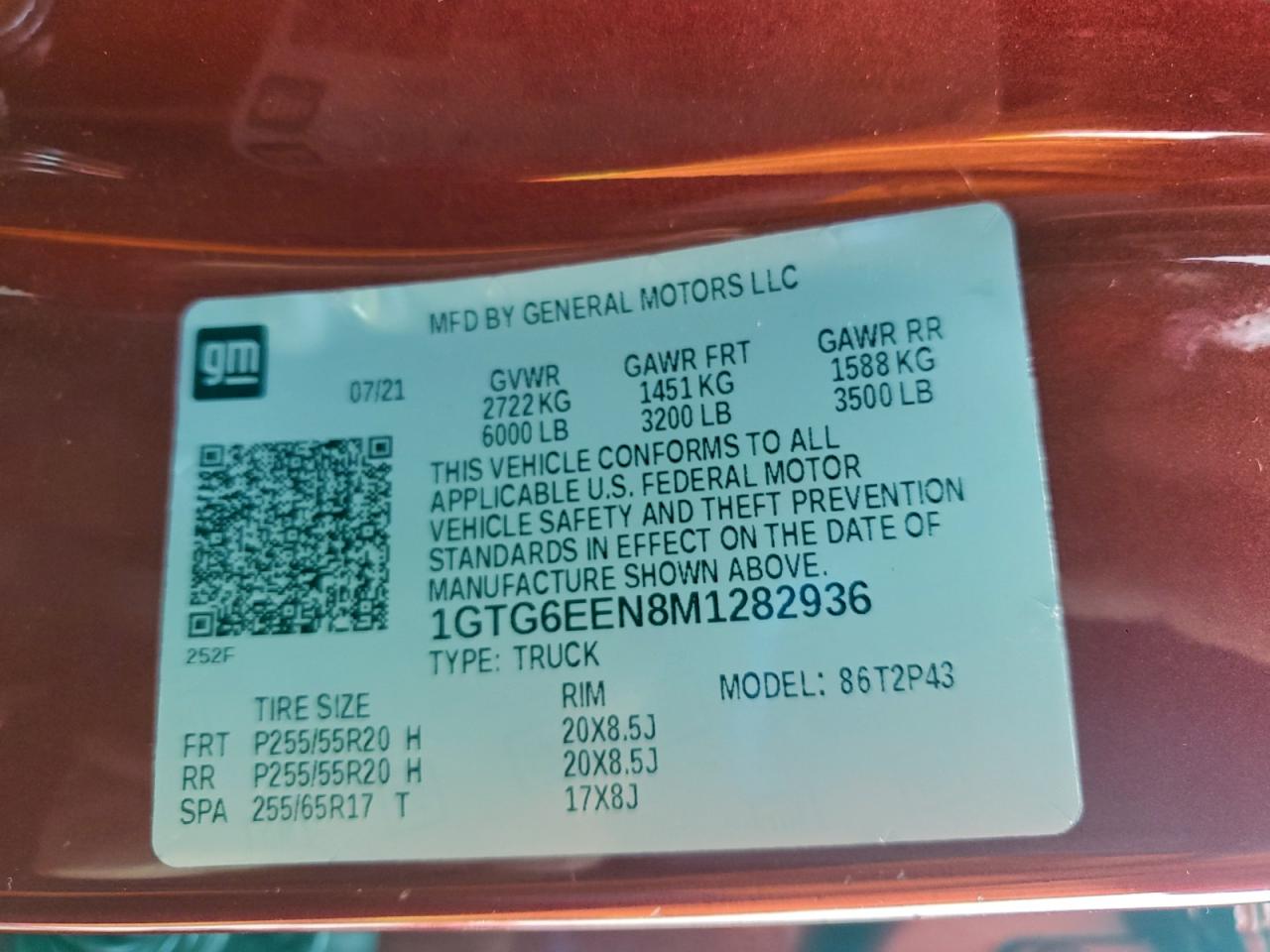 2021 GMC Canyon Denali VIN: 1GTG6EEN8M1282936 Lot: 93969535