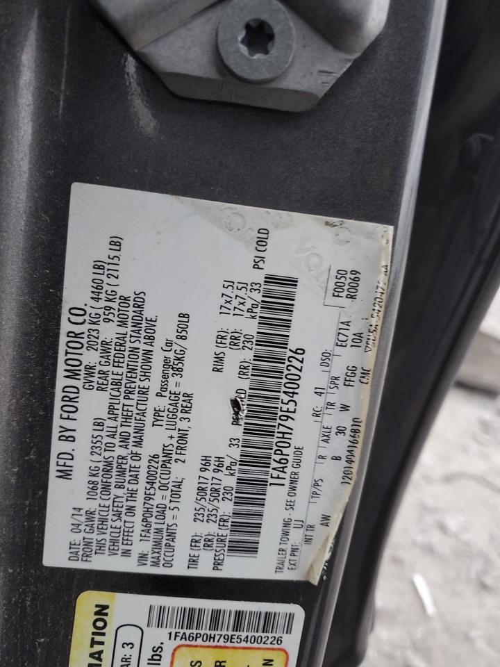 2014 Ford Fusion Se VIN: 1FA6P0H79E5400226 Lot: 92935645