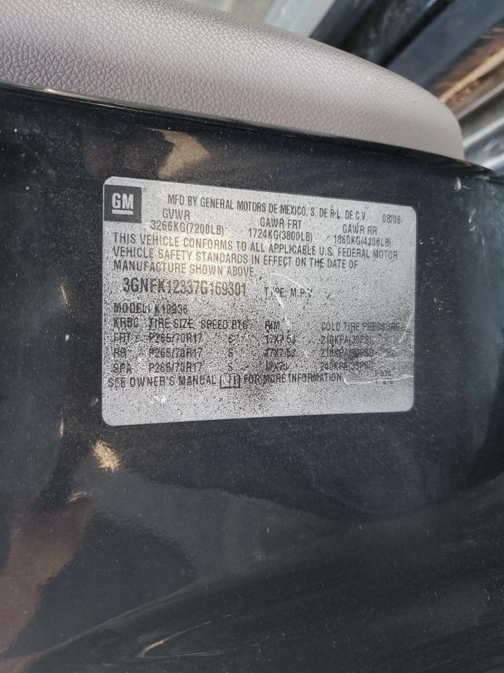 2007 Chevrolet Avalanche K1500 VIN: 3GNFK12337G169301 Lot: 90756105