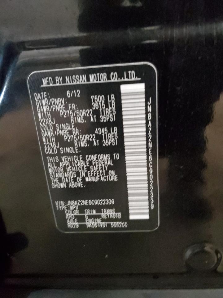 2012 Infiniti Qx56 VIN: JN8AZ2NE6C9022339 Lot: 93561705