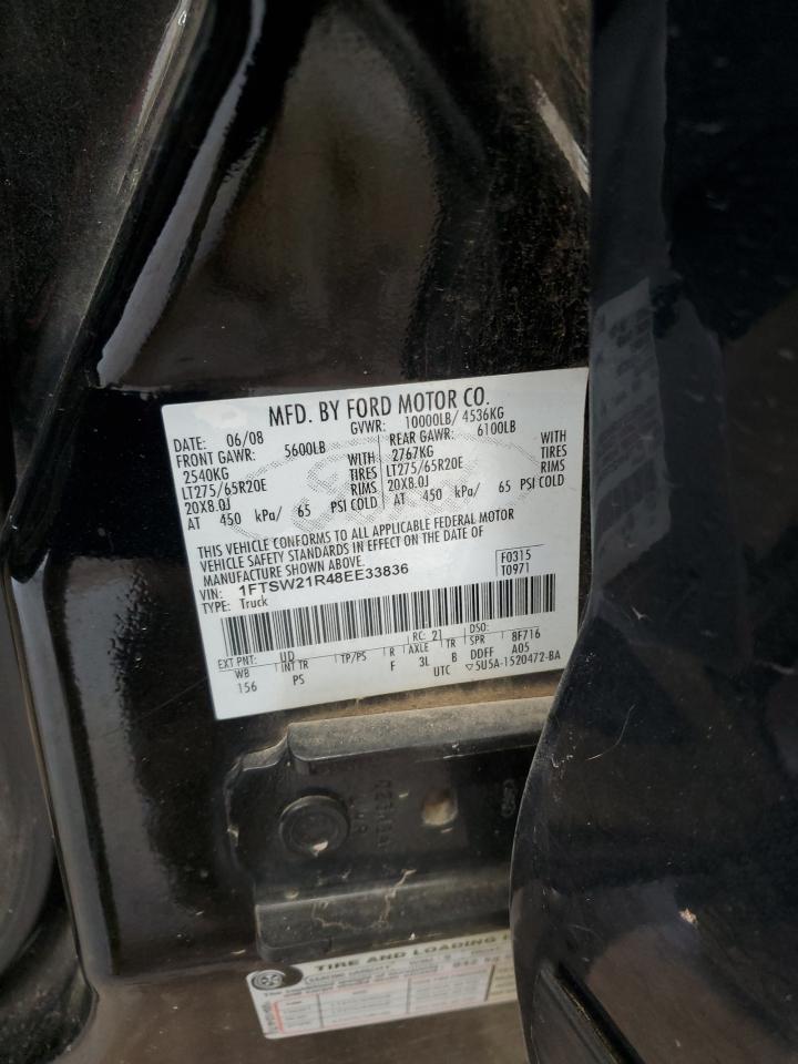 2008 Ford F250 Super Duty VIN: 1FTSW21R48EE33836 Lot: 92435475