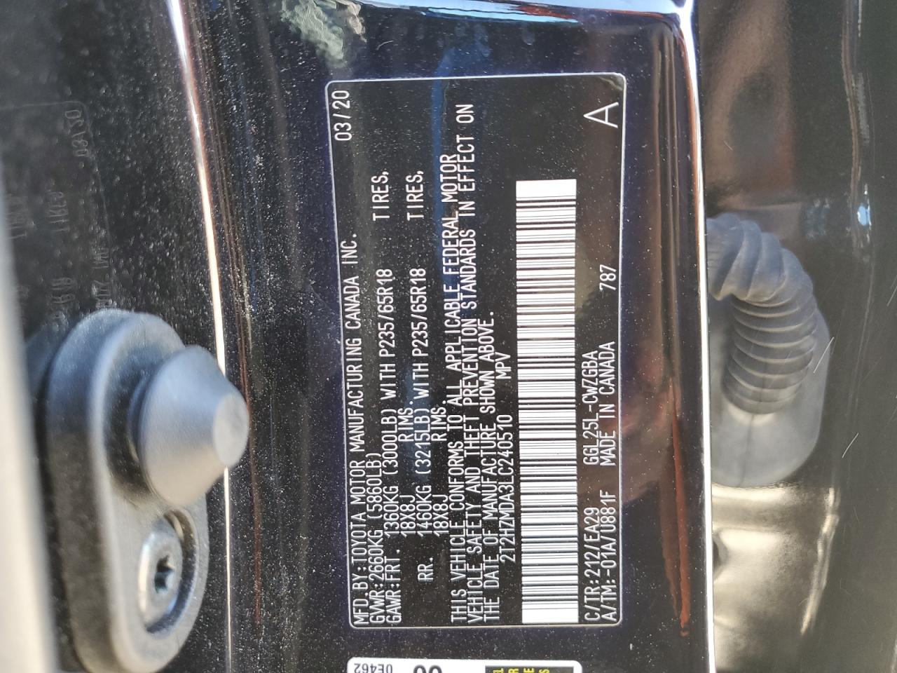 2020 Lexus Rx 350 VIN: 2T2HZMDA3LC240510 Lot: 91980775