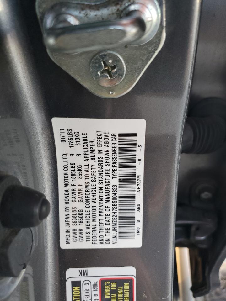 2011 Honda Insight Ex VIN: JHMZE2H72BS004823 Lot: 92285525