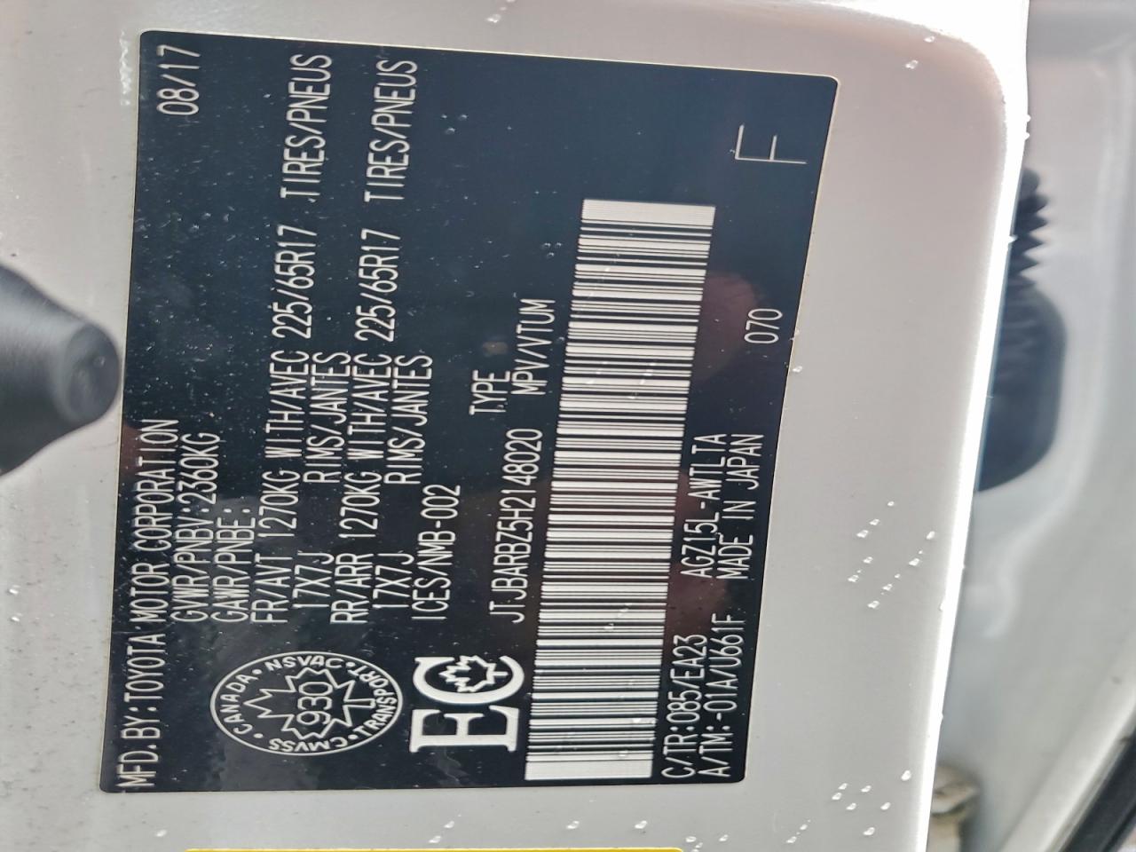 2017 Lexus Nx 200T Base VIN: JTJBARBZ5H2148020 Lot: 93916775