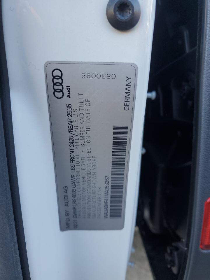 2021 Audi A4 Premium 40 VIN: WAUABAF41MA053267 Lot: 91136115