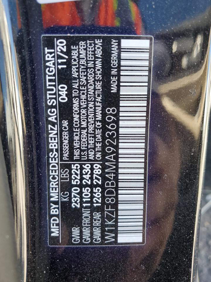 2021 Mercedes-Benz E 350 VIN: W1KZF8DB4MA923698 Lot: 92580705