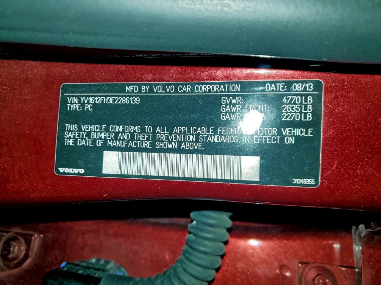 2014 Volvo S60 T5 VIN: YV1612FH3E2286139 Lot: 94502665