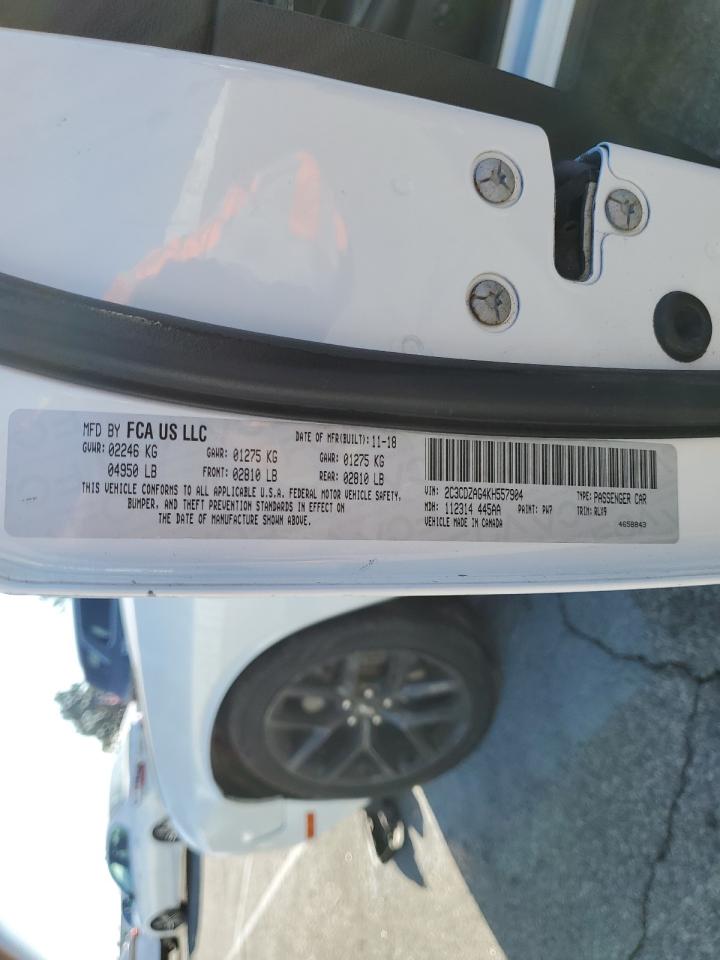 2019 Dodge Challenger Sxt VIN: 2C3CDZAG4KH557904 Lot: 91710975