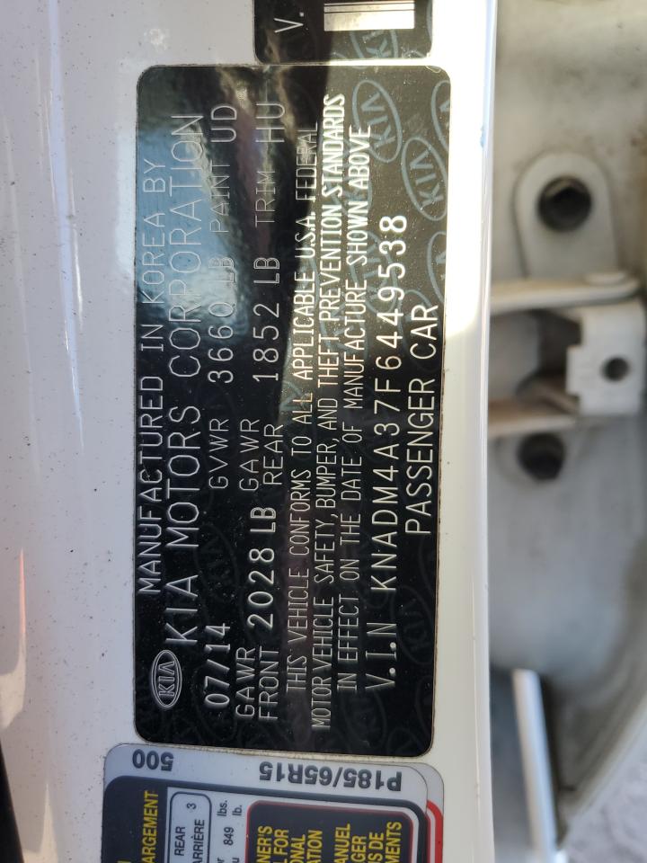 2015 Kia Rio Lx VIN: KNADM4A37F6449538 Lot: 92004215