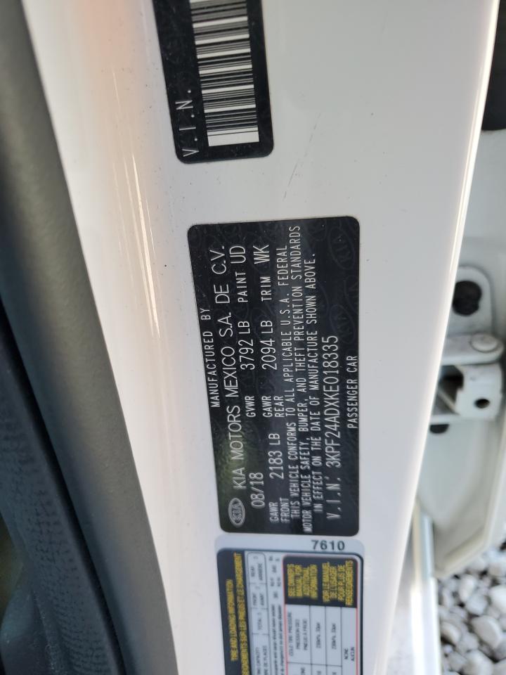 2019 Kia Forte Fe VIN: 3KPF24ADXKE018335 Lot: 90901895