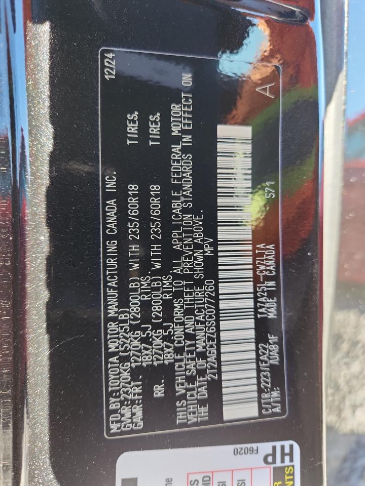 2025 Lexus Nx 350 Base VIN: 2T2AGCEZ6SC077260 Lot: 92881865