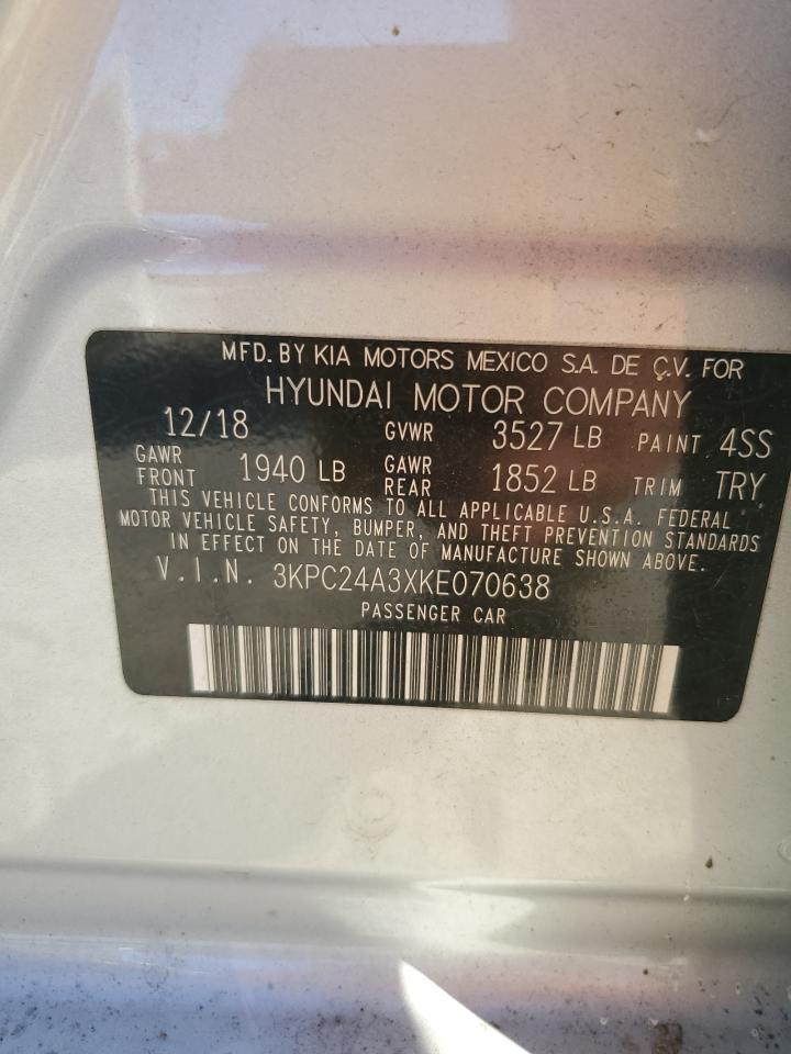 2019 Hyundai Accent Se VIN: 3KPC24A3XKE070638 Lot: 91736845