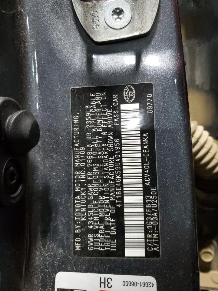 2009 Toyota Camry Base VIN: 4T1BE46K59U404956 Lot: 90931915