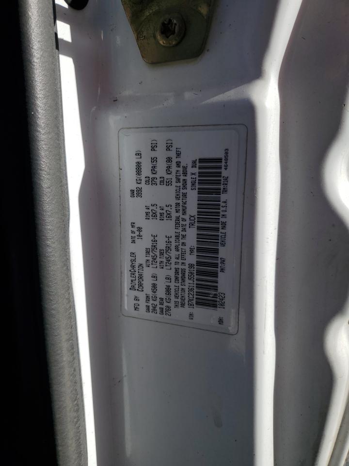 2001 Dodge Ram 2500 VIN: 1B7KC23611J550198 Lot: 93108975