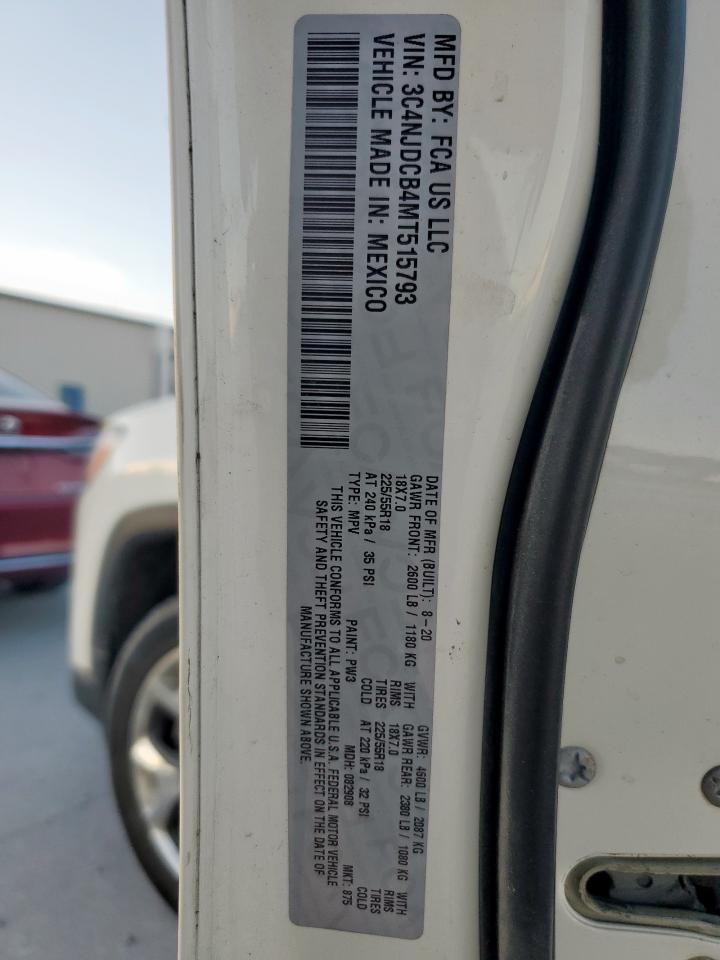 2021 Jeep Compass Limited VIN: 3C4NJDCB4MT515793 Lot: 91704835