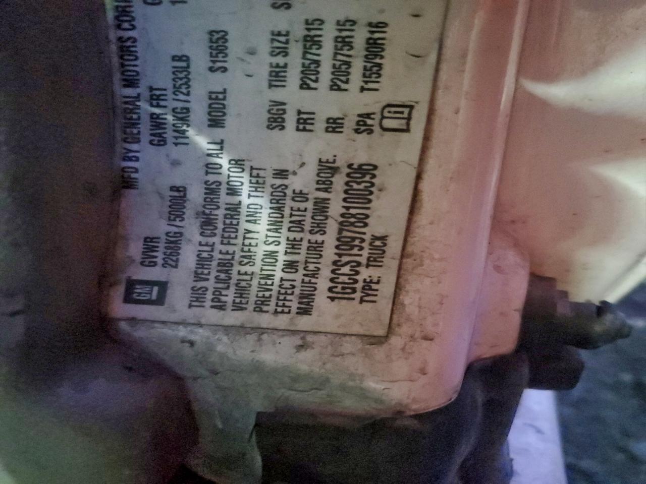 2008 Chevrolet Colorado VIN: 100396 Lot: 94224405