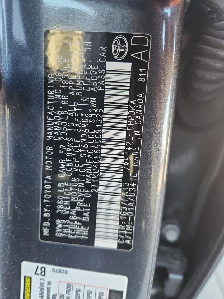 2009 Toyota Corolla Matrix VIN: 2T1KU40E69C091326 Lot: 91868215