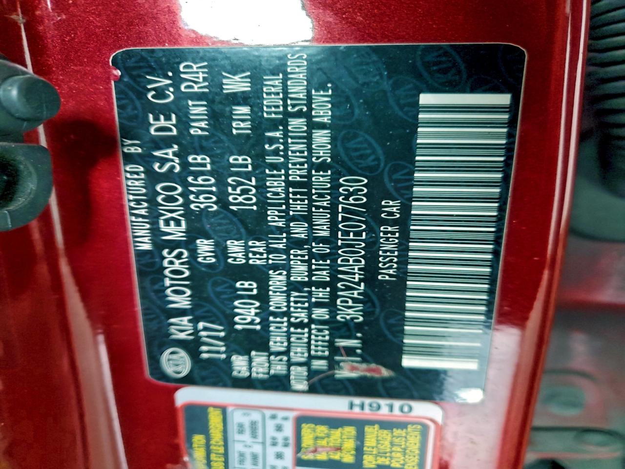 2018 Kia Rio Lx VIN: 3KPA24AB0JE077630 Lot: 94504335