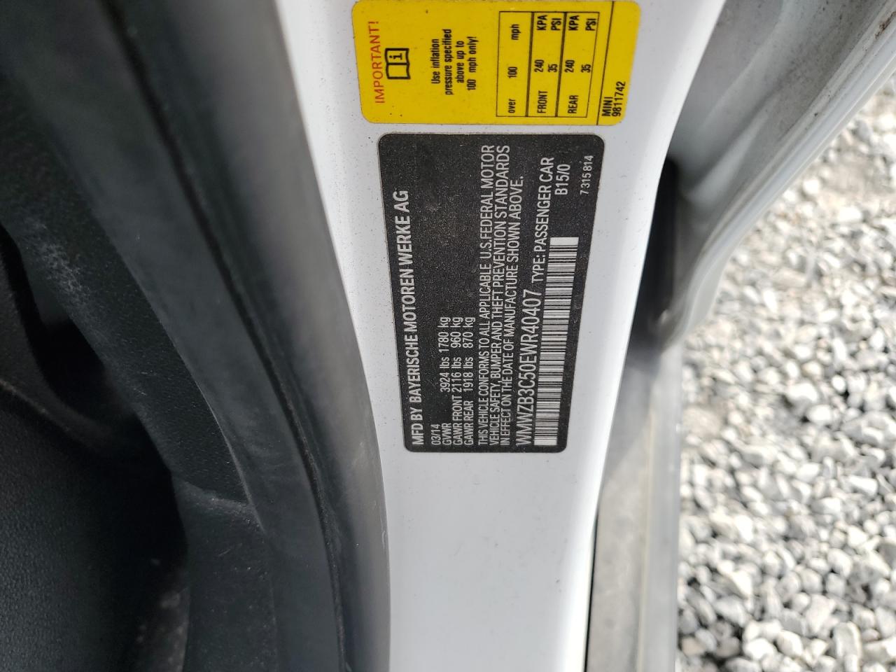 2014 Mini Cooper Countryman VIN: WMWZB3C50EWR40407 Lot: 92450075