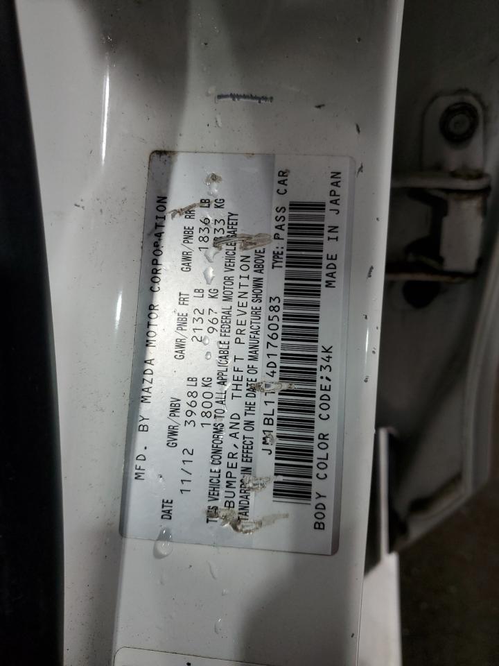 2013 Mazda 3 I VIN: JM1BL1TF4D1760583 Lot: 91600805