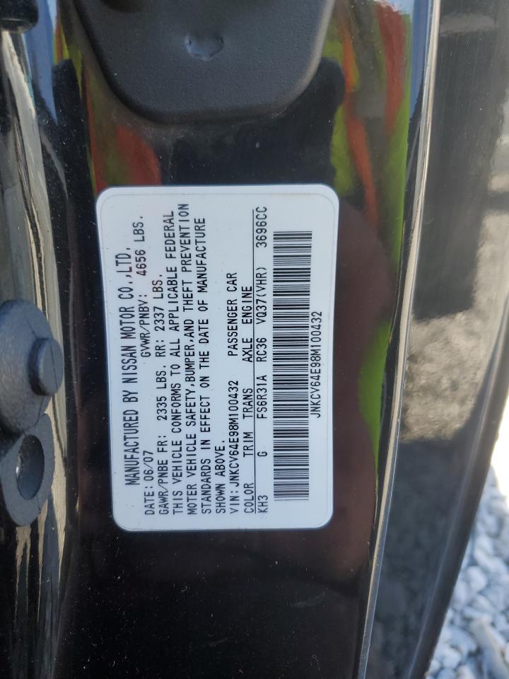 2008 Infiniti G37 Base VIN: JNKCV64E98M100432 Lot: 91873755