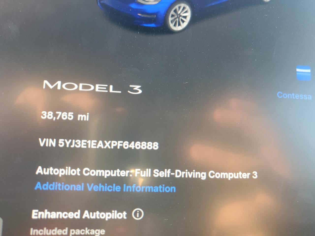 2023 Tesla Model 3 VIN: 5YJ3E1EAXPF646888 Lot: 92075945