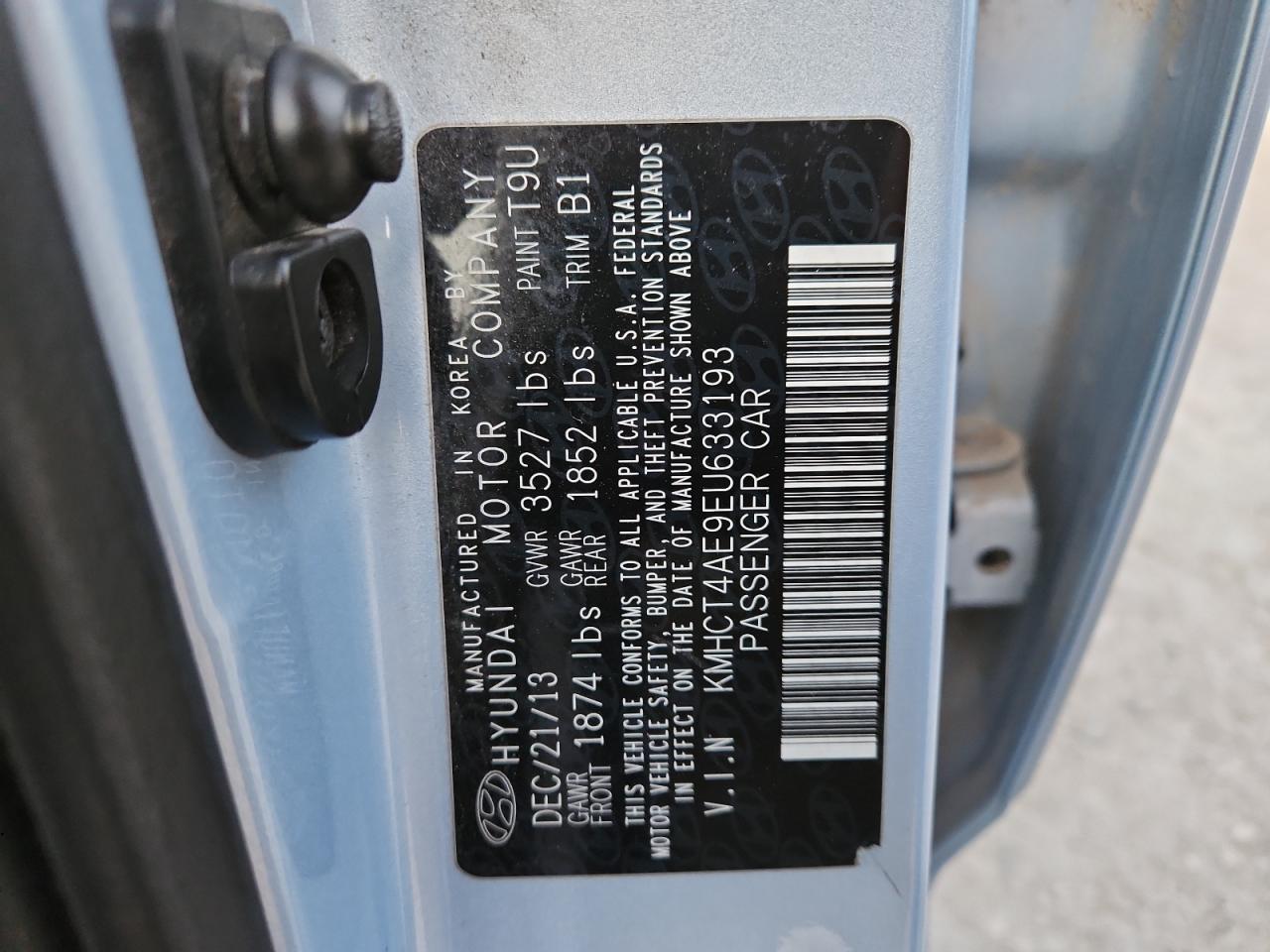 2014 Hyundai Accent Gls VIN: KMHCT4AE9EU633193 Lot: 92611515